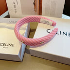 BRIGHT PINK WOOL FABRIC HAIRBAND 402915