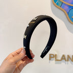 BLACK FABRIC HAIRBAND WITH CRYSTAL 414405