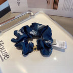 NAVY BLUE WRINKLED FABRIC SCRUNCHIE 417308