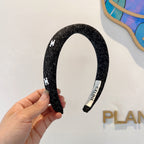 BLACK TWEED FABRIC HAIRBAND 420647