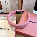 THICK HAIR BAND IN PINK RAW FABRIC 423577