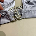 CC BIKINI SWIMSUIT SET IN GREY AND BLACK LOGO 599155