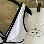 CC BIKINI SWIMSUIT SET IN WHITE AND BLACK TRIM 613724