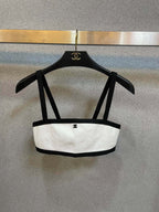 HIGH NECK SWIMSUIT IN WHITE AND BLACK TRIM 627830