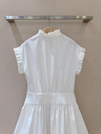 DIOR 25S SHORT PLEATED LACE SHIRT DRESS 553