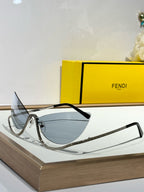 CRYSTAL STUDDED CAT-EYE FRAME SUNGLASSES FE40158 IN METAL