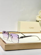 PANTHÈRE RIMLESS SQUARE FRAME SUNGLASSES 580908 IN METAL