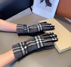LINED GLOVES IN DARK GRAY AND BLACK WOOL 453710