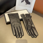 GLOVES IN BLACK EMBOSSED LAMBSKIN 423484