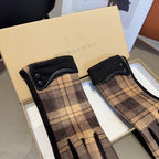 LINED GLOVES IN BROWN AND BLACK WOOL 439226
