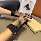 LINED GLOVES IN BROWN AND BLACK WOOL 439226