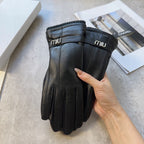 GLOVES IN BLACK LAMBSKIN MIX WOOL 465817
