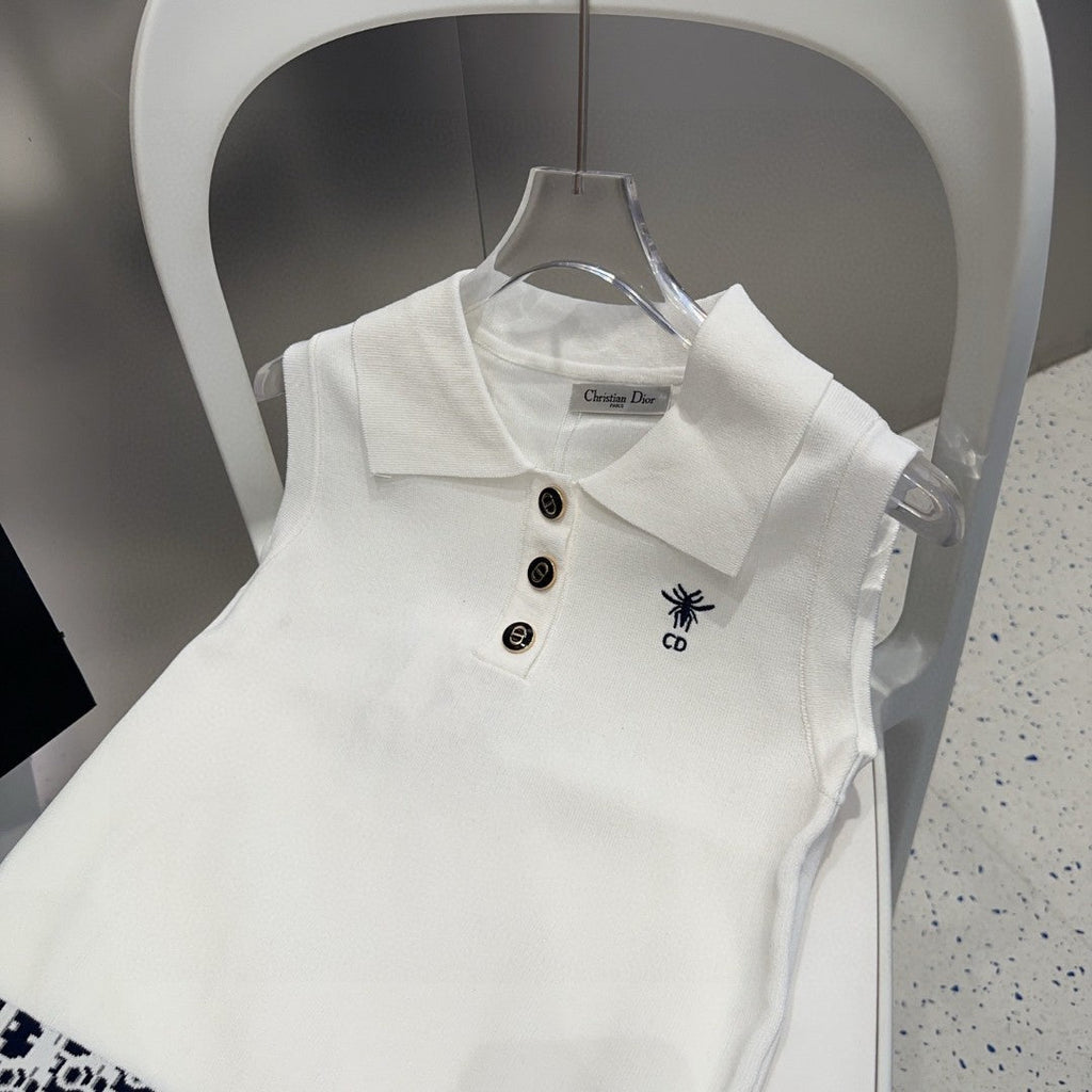 POLO TANK TOP 639173 IN WHITE COTTON RIBBED KNIT