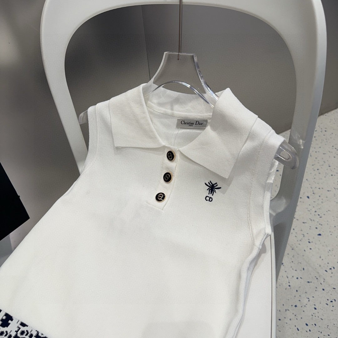 POLO TANK TOP 639173 IN WHITE COTTON RIBBED KNIT