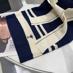STRIPED TANK TOP 612059 IN NAVY BLUE AND WHITE COTTON RIBBED