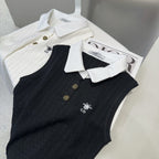 POLO TANK TOP 610337 IN WHITE COTTON RIBBED
