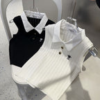 POLO TANK TOP 610337 IN WHITE COTTON RIBBED