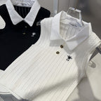 POLO TANK TOP 610337 IN WHITE COTTON RIBBED