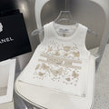 TANK TOP 610350 IN WHITE COTTON RIBBED EMBOSSED BUTTERFLY