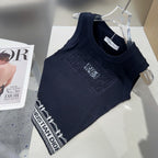 TANK TOP 612061 IN NAVY BLUE COTTON RIBBED