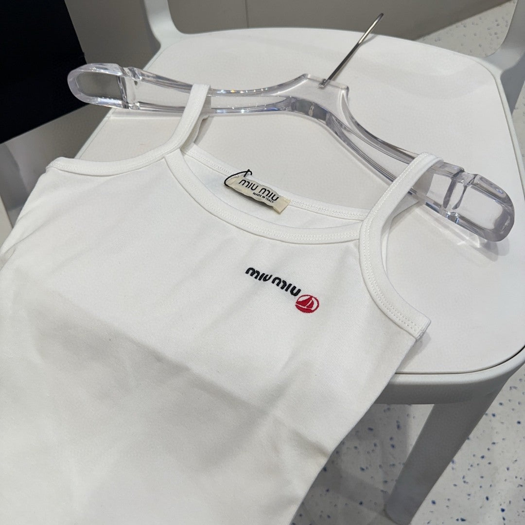 CAMISOLE 613778 IN WHITE COTTON RIBBED
