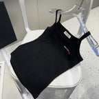 CAMISOLE 613779 IN BLACK COTTON RIBBED