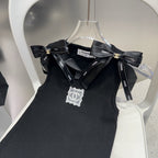 TANK TOP 615181 IN BLACK COTTON RIBBED KNIT