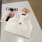 CAMISOLE 617513 IN WHITE COTTON RIBBED KNIT