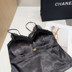 CAMISOLE 625969 IN BLACK SILK