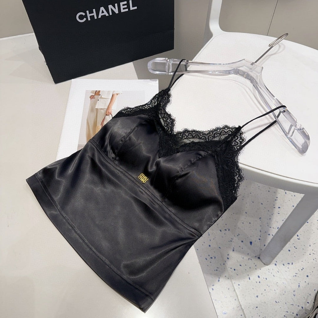 CAMISOLE 625969 IN BLACK SILK