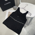 SLEEVELESS TOP 640632 IN BLACK COTTON RAISED LOGO