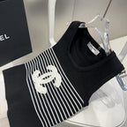 TANK TOP 633198 IN BLACK AND WHITE COTTON