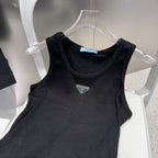 CAMISOLE 624506 IN BLACK COTTON RIBBED