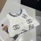 TANK TOP 625959 IN WHITE COTTON RIBBED EMBOSSED LOGO