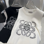 TANK TOP 633202 IN BLACK COTTON RIBBED KNIT