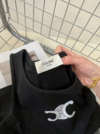 TANK TOP 627696 IN BLACK COTTON RIBBED