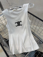 TANK TOP 627697 IN WHITE COTTON RIBBED