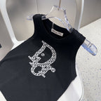TANK TOP 627699 IN BLACK COTTON RIBBED