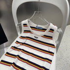 STRIPED TANK TOP 627700 IN WHITE MIX MULTICOLR COTTON RIBBED