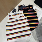 STRIPED TANK TOP 627700 IN WHITE MIX MULTICOLR COTTON RIBBED
