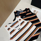 STRIPED TANK TOP 627700 IN WHITE MIX MULTICOLR COTTON RIBBED