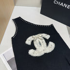 ONE SHOULDER TOP 643219 IN BLACK COTTON EMBOSSED PEARL