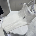 CAMISOLE 629204 IN WHITE COTTON RIBBED KNIT