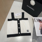 CAMISOLE 629205 IN BLACK AND WHITE WOOL