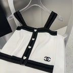 CAMISOLE 629205 IN BLACK AND WHITE WOOL