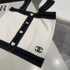 CAMISOLE 629205 IN BLACK AND WHITE WOOL