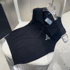 POLO TANK TOP 638006 IN BLACK COTTON RIBBED KNIT