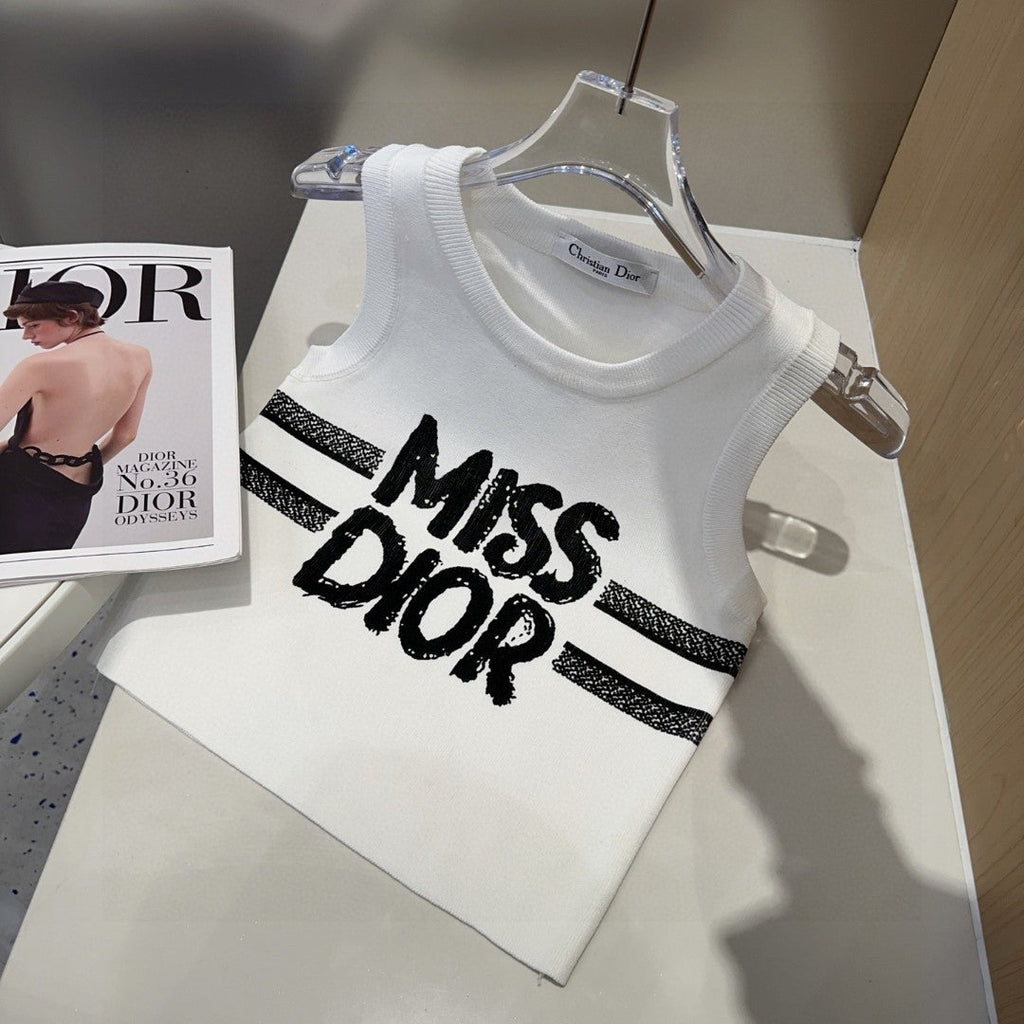 TANK TOP 638008 IN WHITE COTTON RIBBED KNIT EMBOSSED LOGO