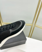 SNEAKER IN BLACK SUEDE AND BREATHABLE MESH