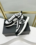 SNEAKER IN BLACK CALFSKIN AND GREY BREATHABLE MESH